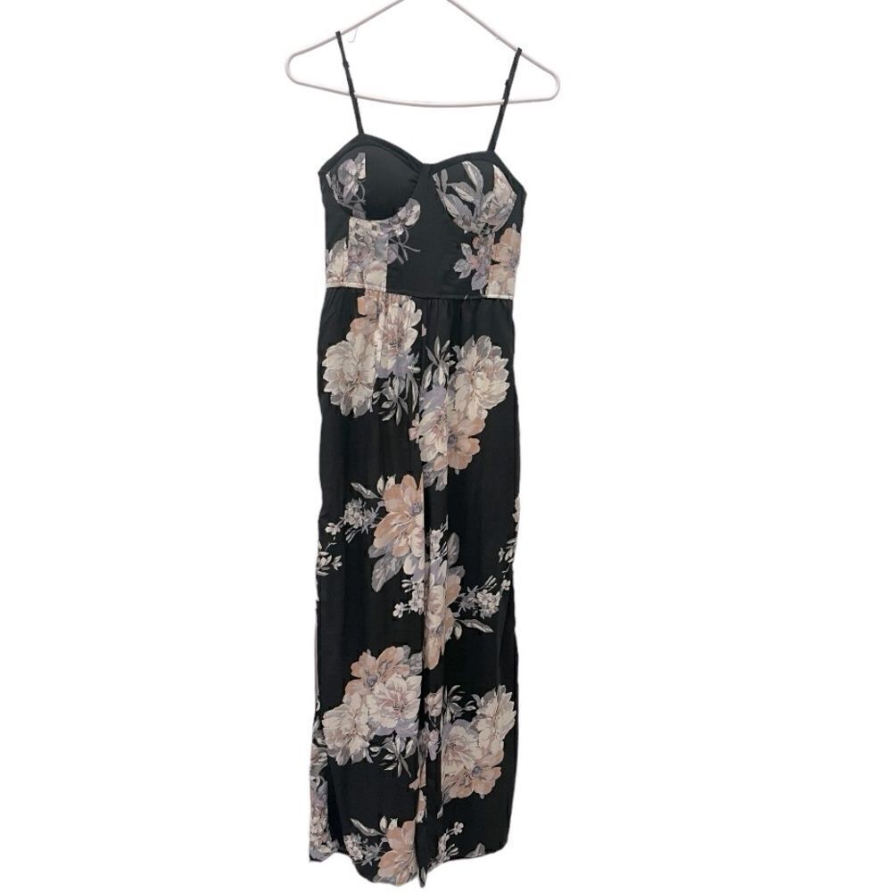 NEW Band Of Gypsies Floral Print Sleeveless Pockets Jumpsuit.Size S